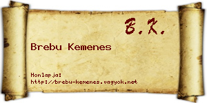 Brebu Kemenes névjegykártya